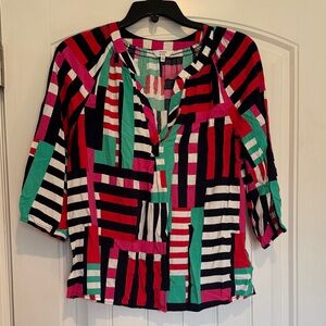 Crown & Ivy Colorful Geometric Blouse